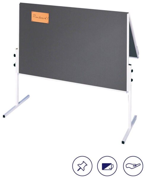 FRANKEN Moderationswand X-tra!Line 120,0 x 150,0 cm grau