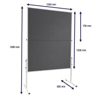 FRANKEN Moderationswand X-tra!Line 120,0 x 150,0 cm grau