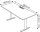 Kerkmann Move Base plus elektrisch höhenverstellbarer Schreibtisch lichtgrau rechteckig, T-Fuß-Gestell silber 180,0 x 80,0 cm