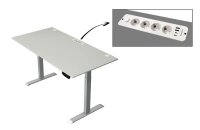 Kerkmann Move 1 plus elektrisch höhenverstellbarer Schreibtisch lichtgrau rechteckig, T-Fuß-Gestell grau 160,0 x 80,0 cm