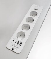 Kerkmann Move 1 plus elektrisch höhenverstellbarer Schreibtisch weiß rechteckig, T-Fuß-Gestell grau 160,0 x 80,0 cm