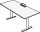 Kerkmann Move Base plus elektrisch höhenverstellbarer Schreibtisch ahorn rechteckig, T-Fuß-Gestell silber 180,0 x 80,0 cm