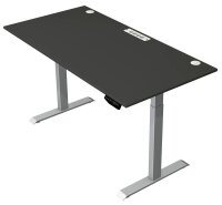 Kerkmann Move 1 plus elektrisch höhenverstellbarer Schreibtisch anthrazit rechteckig, T-Fuß-Gestell grau 160,0 x 80,0 cm