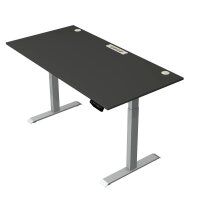 Kerkmann Move 1 plus elektrisch höhenverstellbarer Schreibtisch anthrazit rechteckig, T-Fuß-Gestell grau 160,0 x 80,0 cm