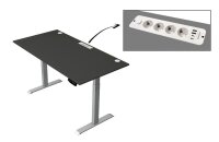 Kerkmann Move 1 plus elektrisch höhenverstellbarer Schreibtisch anthrazit rechteckig, T-Fuß-Gestell grau 160,0 x 80,0 cm
