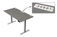 Kerkmann Move 1 plus elektrisch höhenverstellbarer Schreibtisch grafit rechteckig, T-Fuß-Gestell grau 160,0 x 80,0 cm