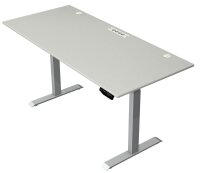 Kerkmann Move 1 plus elektrisch höhenverstellbarer Schreibtisch lichtgrau rechteckig, T-Fuß-Gestell grau 180,0 x 80,0 cm