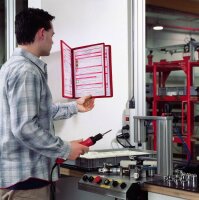 DURABLE Wand-Sichttafelsystem VARIO® WALL 555103 DIN A4 rot mit 5 St. Sichttafeln, 1 St.