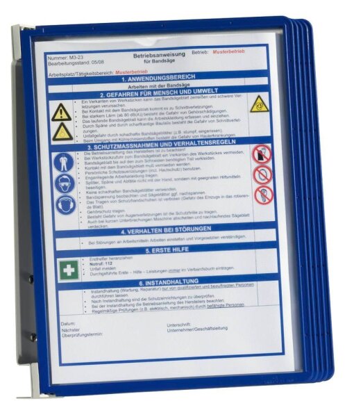 DURABLE Wand-Sichttafelsystem VARIO® WALL 555107 DIN A4 blau mit 5 St. Sichttafeln, 1 St.