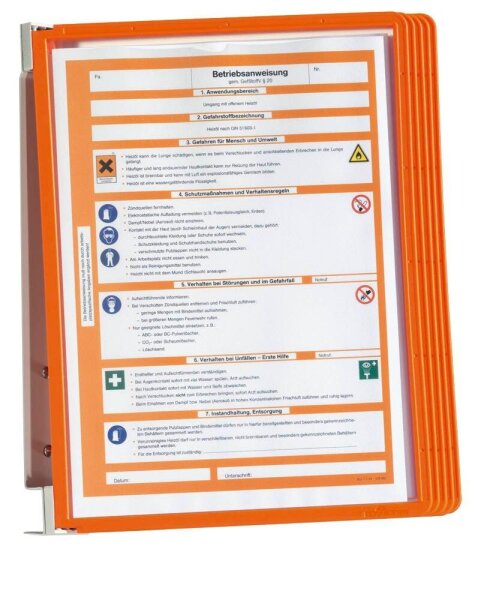 DURABLE Wand-Sichttafelsystem VARIO® WALL 555109 DIN A4 orange mit 5 St. Sichttafeln, 1 St.