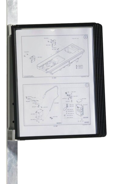 DURABLE Wand-Sichttafelsystem VARIO® MAGNET WALL 591401 DIN A4 schwarz mit 5 St. Sichttafeln, 1 St.
