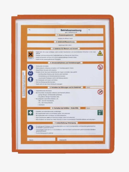 DURABLE Sichttafeln SHERPA® PANEL DIN A4 orange, Öffnung oben, 5 St.