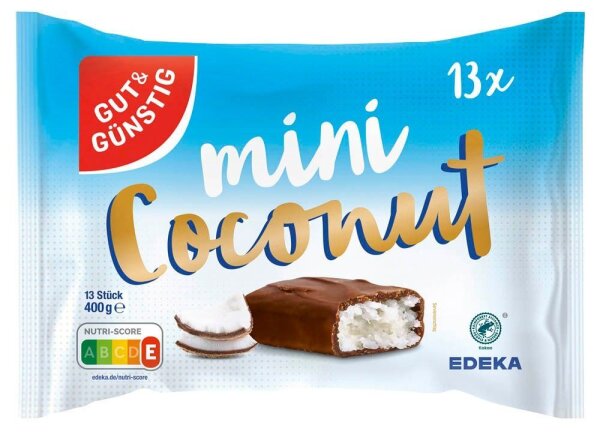 GUT&GÜNSTIG mini Coconut Schokoriegel 13 Riegel  ( 5920055000 )