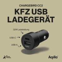 Aqiila® CHARGEBIRD CC2 Kfz-Ladeadapter schwarz, 32 Watt