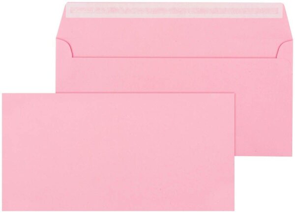 ÖKI Briefumschläge DIN lang ohne Fenster pink haftklebend 25 St.