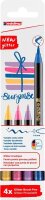 edding 1340 glitzer Brush-Pens farbsortiert, 4 St.