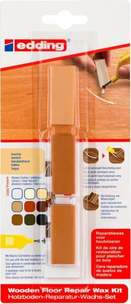 edding 8902 Wachs 4-8902-1-4608 Parkett- & Laminat-Reparaturset 3 mischbare Farbtöne