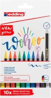 edding 1340 glitzer Brush-Pens farbsortiert, 10 St.