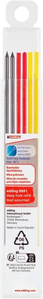 edding 8881 Ersatzminen für Tieflochmarker-Bleistift farbsortiert, 6 St.