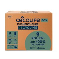 oecolife Küchenrollen OECOLIFE 3-lagig, 9 Rollen