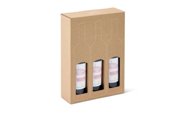 Flaschenverpackung für 3 Flaschen 93 x 273 x 374 mm, 10 St.