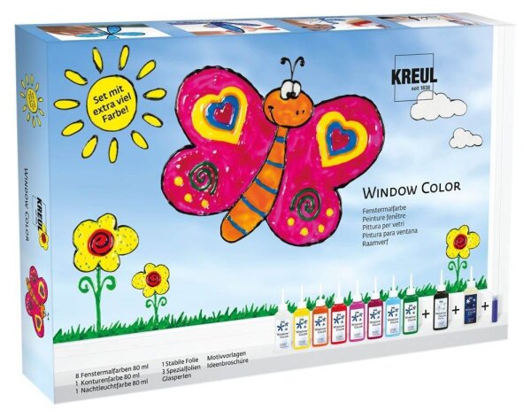 KREUL Fenstermalfarben farbsortiert 8x 80,0 ml