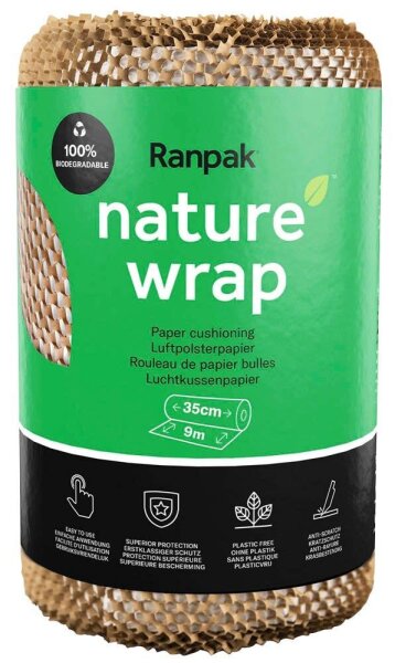 Ranpak® Waben-Packpapier NatureWrap 35,0 cm x 9,0 m braun, 1 Rolle