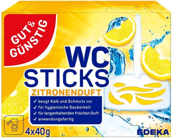 GUT&GÜNSTIG WC-Duftspüler Zitronenduft, 4 St.