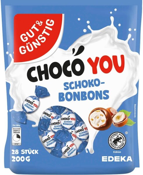 GUT&GÜNSTIG Choco You Schokobonbons 28 St./200,0 g  ( 5876312004 )