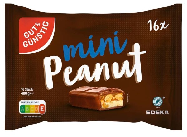 GUT&GÜNSTIG mini Peanut Schokoriegel 16 St.  ( 5920349002 )