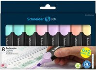 6 + 2 GRATIS: Schneider Job Textmarker farbsortiert, 6...