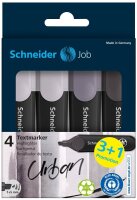 3 + 1 GRATIS: Schneider Job Textmarker farbsortiert, 3...