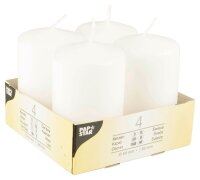 STARPAK Stumpenkerzen weiß, 4 St.