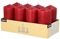 STARPAK Stumpenkerzen bordeaux, 8 St.