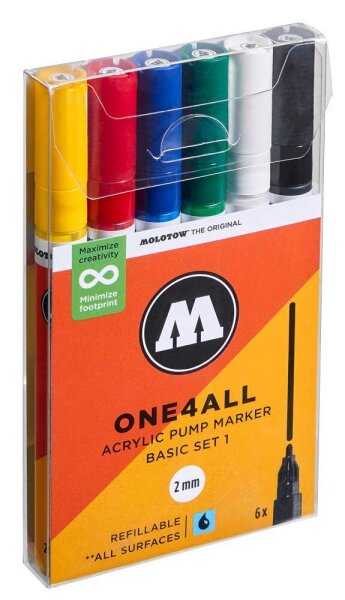 MOLOTOW One4All Acrylstifte farbsortiert 2,0 mm, 6 St.