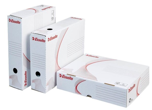 Esselte Archivboxen weiß 25,5 x 32,9 x 8,0 cm, 10 St.