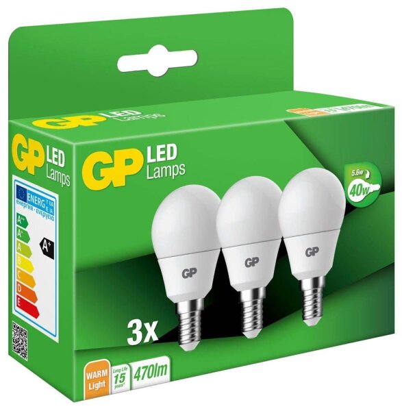 GP LED-Lampen Deco Mini Globe E14 4,9 W matt, 3 St.