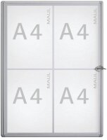 MAUL Schaukasten Extraslim grau 4x DIN A4 49,1 x 2,7 x...