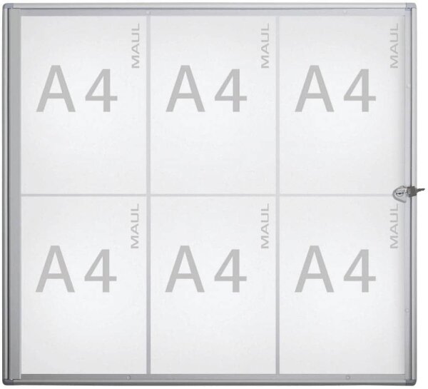 MAUL Schaukasten Extraslim grau 6x DIN A4 71,1 x 2,7 x 65,5 cm, 1 St.