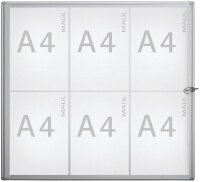 MAUL Schaukasten Extraslim grau 6x DIN A4 71,1 x 2,7 x...