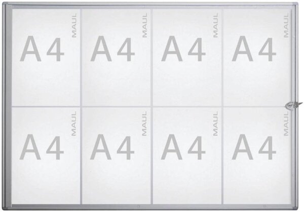 MAUL Schaukasten Extraslim grau 8x DIN A4 93,1 x 2,7 x 65,5 cm, 1 St.
