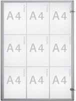 MAUL Schaukasten Extraslim grau 9x DIN A4 71,1 x 2,7 x...