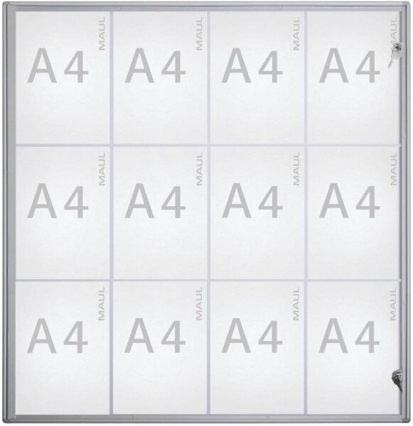 MAUL Schaukasten Extraslim grau 12x DIN A4 93,1 x 2,7 x 96,3 cm, 1 St.
