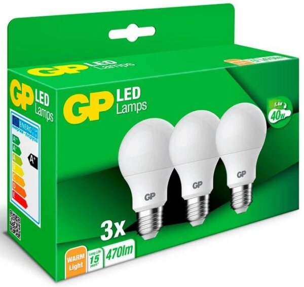 3 GP LED-Lampen Classic A60 E27 4,8 W matt  ( GPCLSE27STD670C3 )