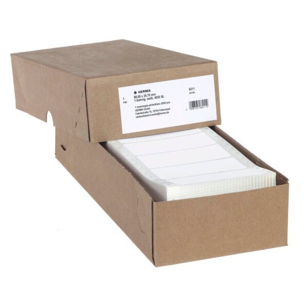 4.000 HERMA Computer-Endlosetiketten 8211 weiß 88,9 x 35,7 mm
