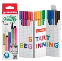 STABILO Pen 68 Filzstifte farbsortiert, 18 St.