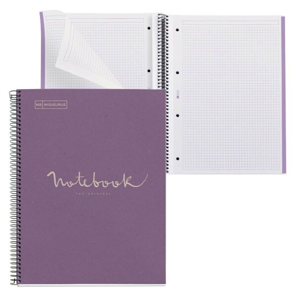 MIQUELRIUS Collegeblock Eco Emotions 1 kariert DIN A4 Innenrand, 1 St.