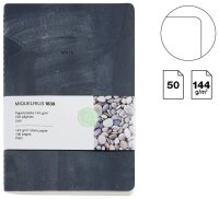 MIQUELRIUS Notizbuch Stone Paper ca. DIN A5 blanko, schwarz Hardcover 50 Seiten, 1 St.