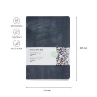 MIQUELRIUS Notizbuch Stone Paper ca. DIN A5 blanko, schwarz Hardcover 50 Seiten, 1 St.