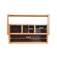 relaxdays Schreibtisch-Organizer braun Bambus 4 Fächer 25,0 x 11,5 x 20,0 cm